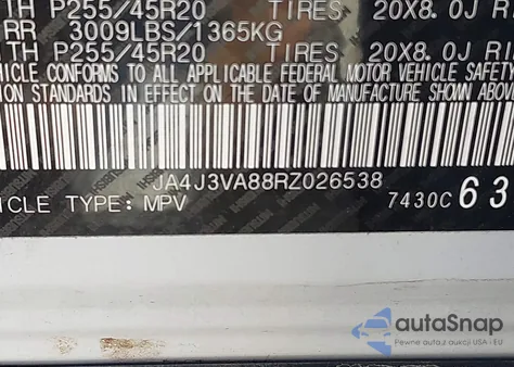 2024 Mitsubishi Outlander Se 2.5 2Wd/Se Black Edition S-Awc/Se Black Edition W/Pano Roof S-Awc z USA, uszkodzony, nr VIN JA4J3VA88RZ026538